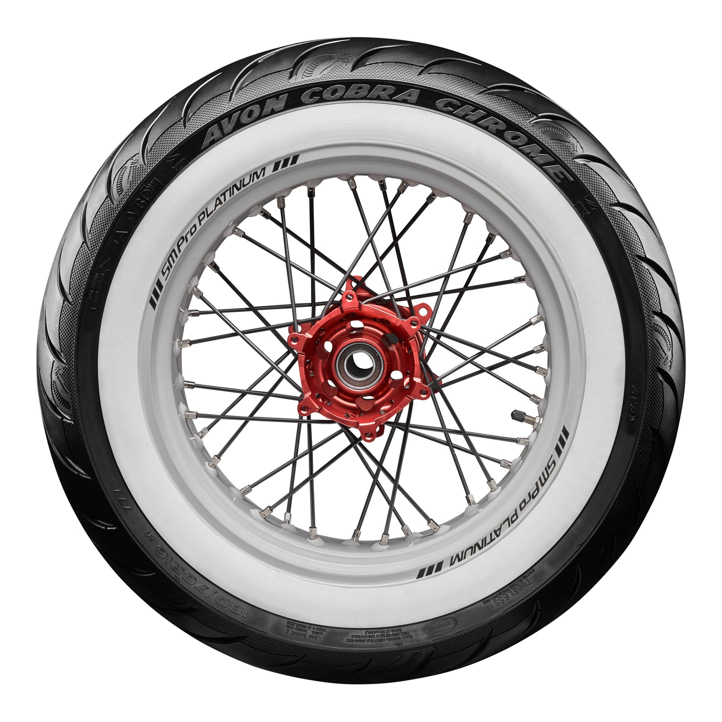 Avon Cobra Chrome 150/80R16 White Wall Rear Tyre (71V Rating) AV92