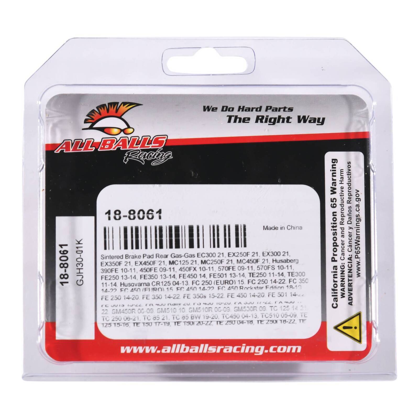 Sintered Brake Pad Rear 18-8061
