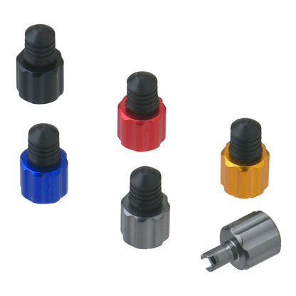 DRC Air Valve Caps with Valve Wrench (2 Pack) - Titanium