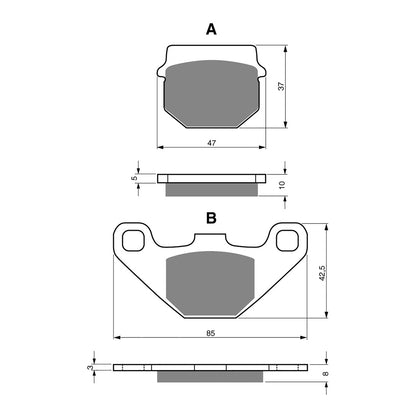 GOLDfren Brake Pads Off-Road Racing GF042 - K5 (PR23)