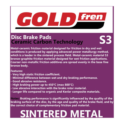 GOLDfren Brake Pads Sintered Sports GF045 - S3 (PH116)