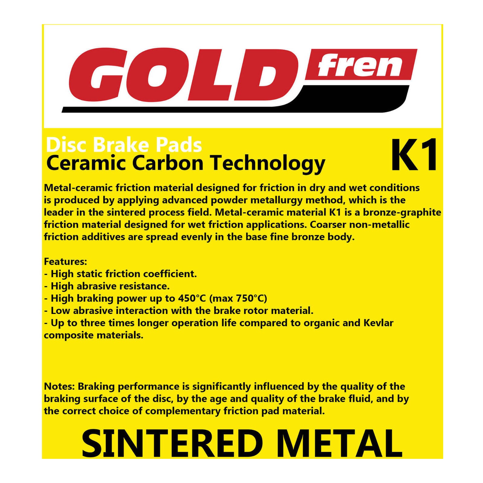 GOLDfren Brake Pads GF377 - K1