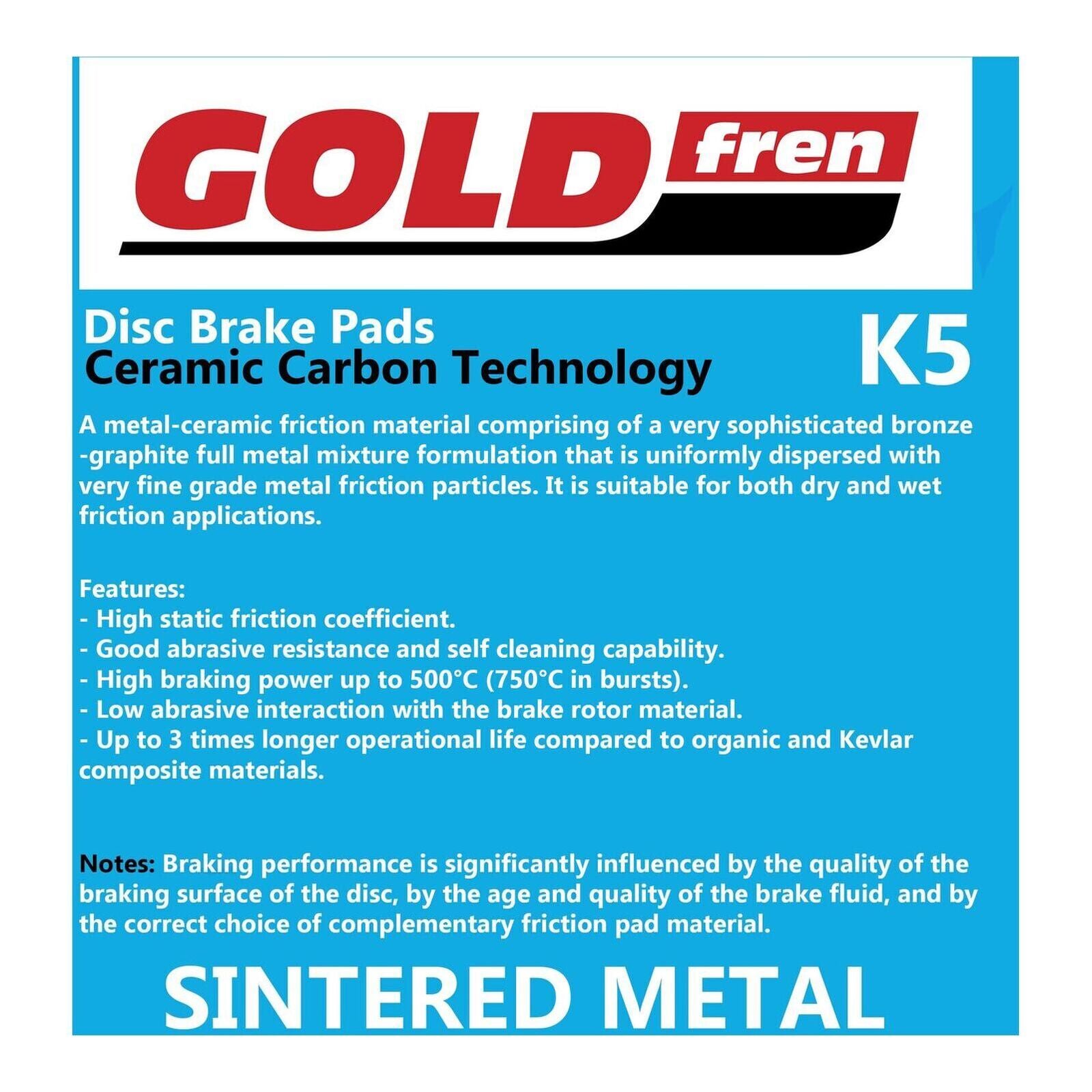 GOLDfren Brake Pads Off-Road Racing GF382 - K5 ( PR524 )