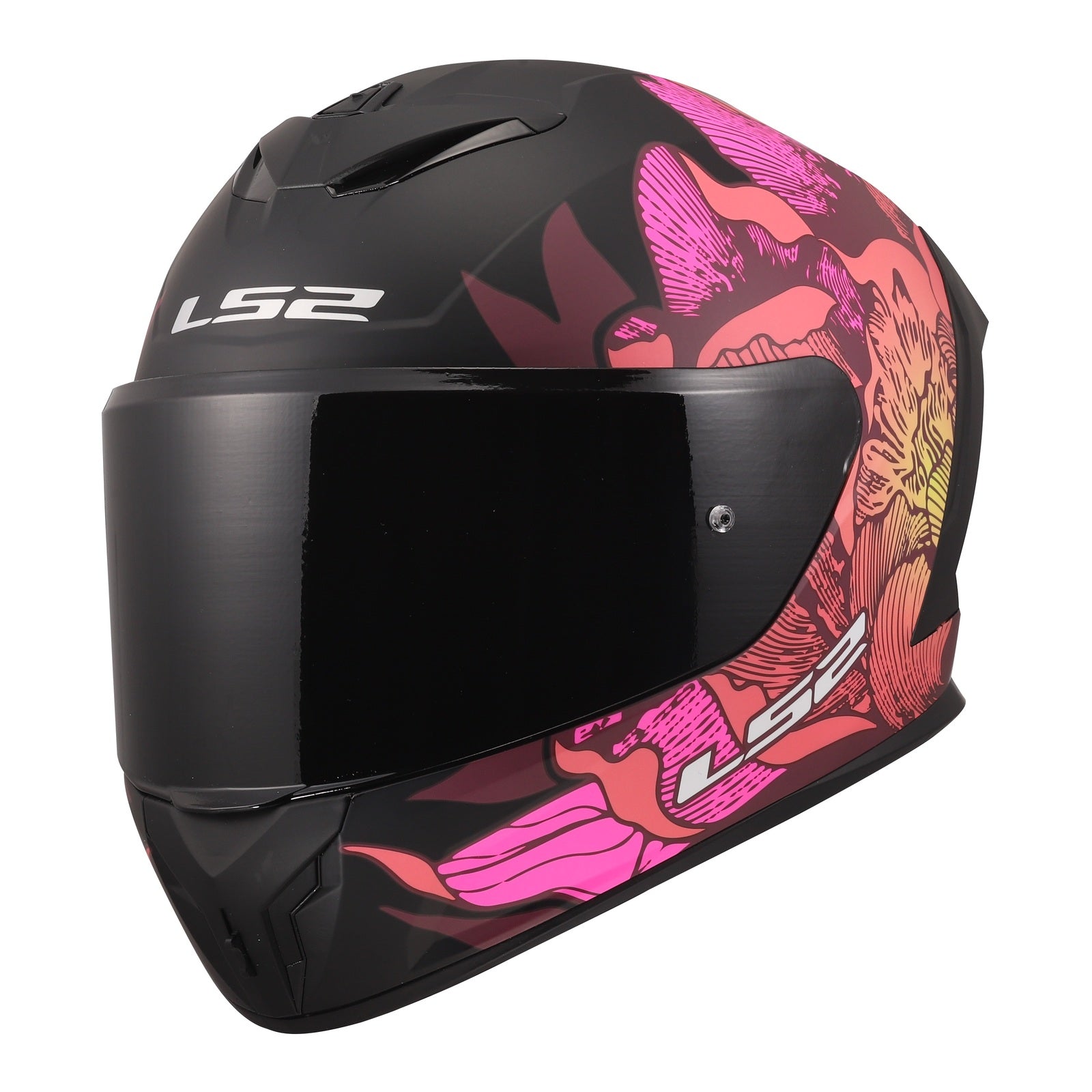 LS2 FF820 Rapid III Popppies Helmet - Black / Pink