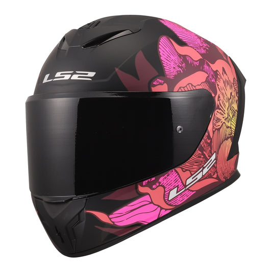LS2 FF820 Rapid III Popppies Helmet - Black / Pink