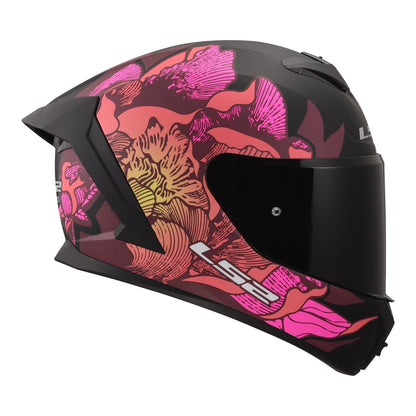 LS2 FF820 Rapid III Popppies Helmet - Black / Pink