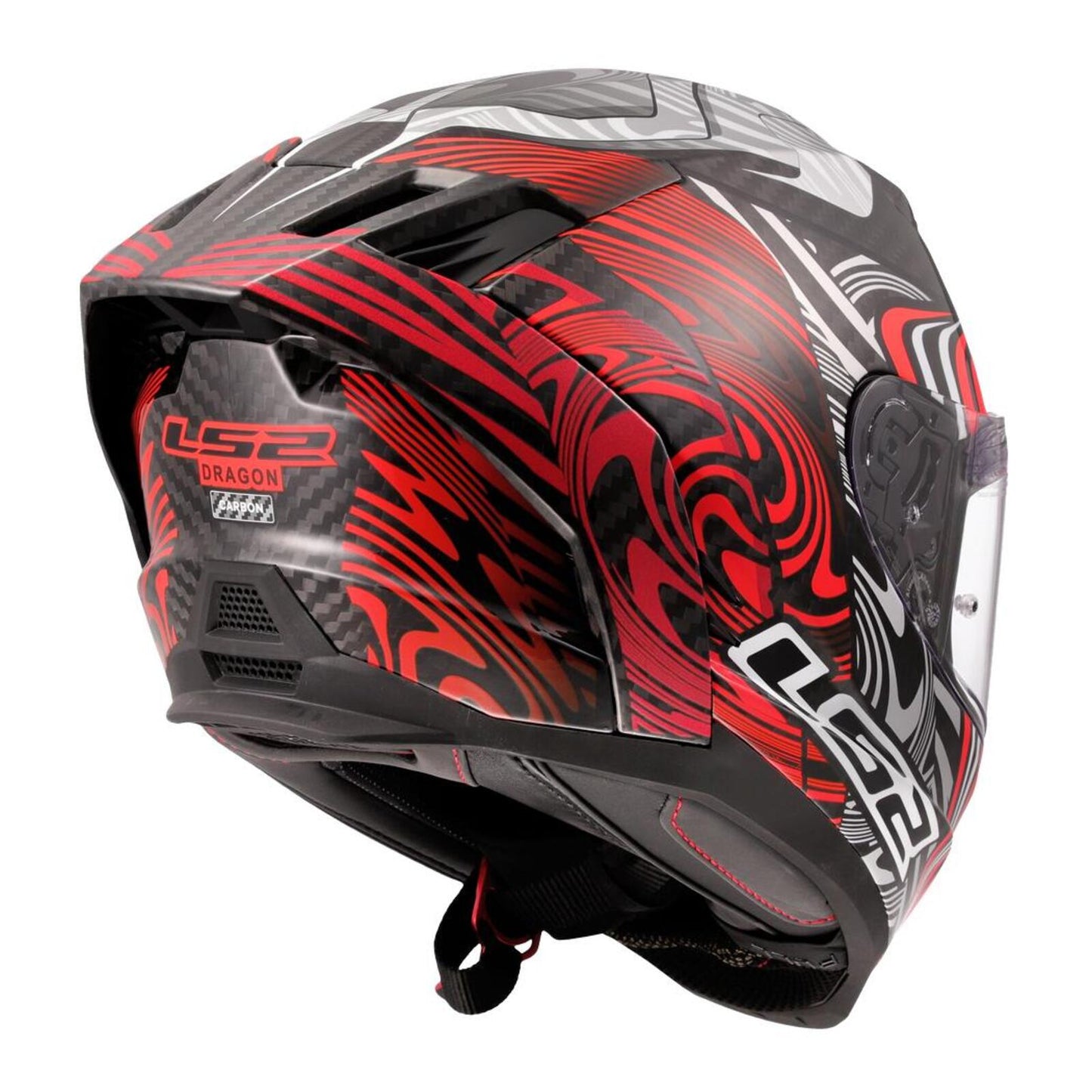 LS2 FF807 Dragon Carbon Enthum Helmet - Black / Red 06