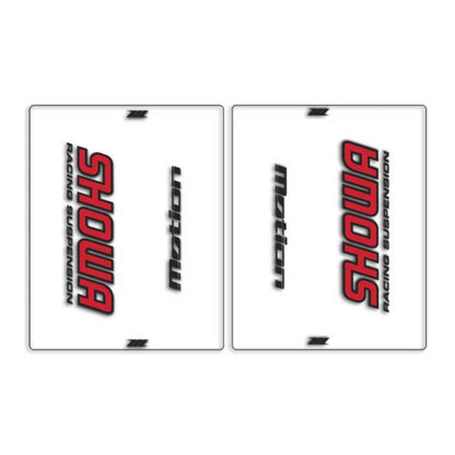 DRC Motion Front Fork Outer Decals- Showa - Clear/Red/Black