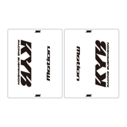 DRC Motion Front Fork Outer Decals- KYB 14 - Clear/Black/White