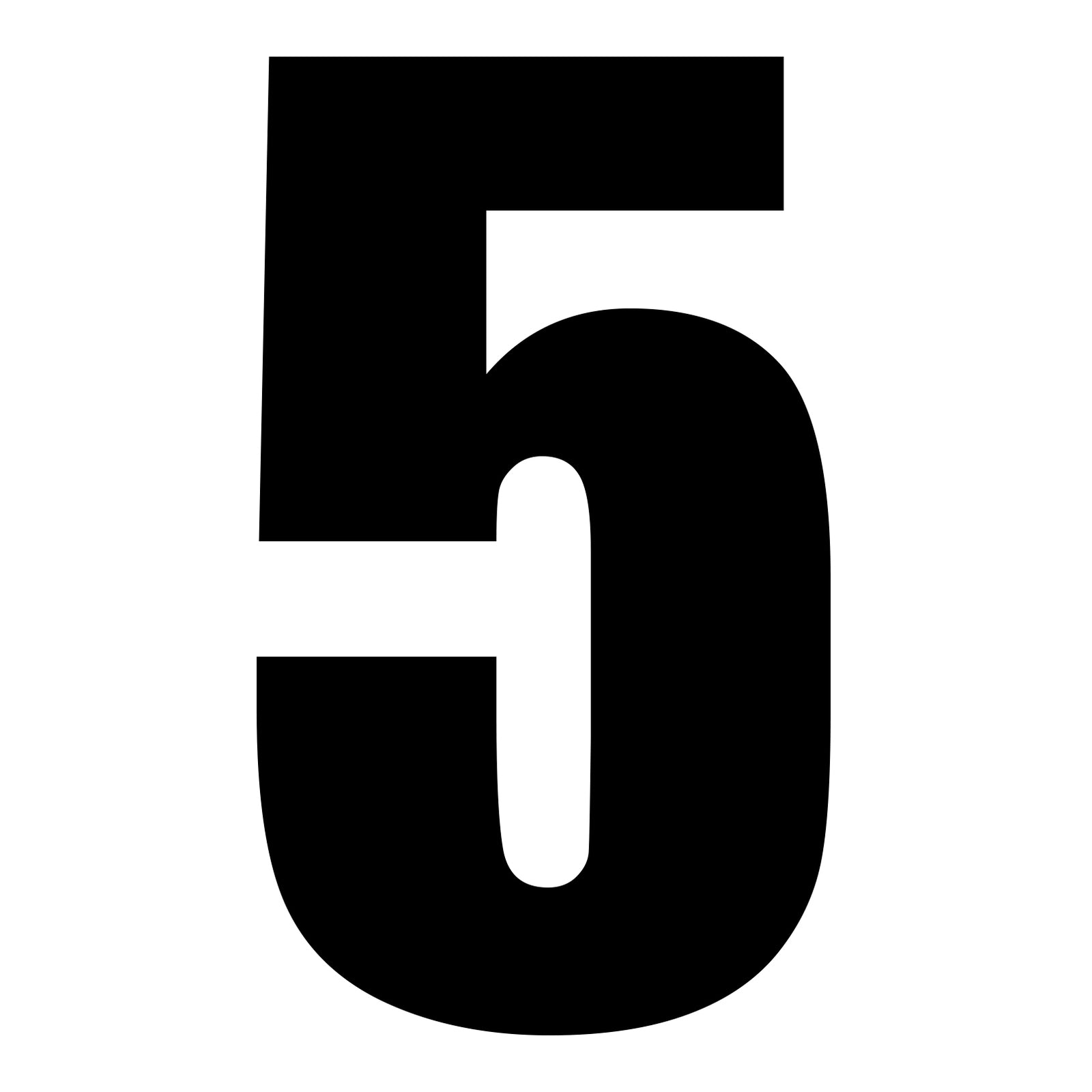 Whites Race Number - Black #5 (10 Pack)