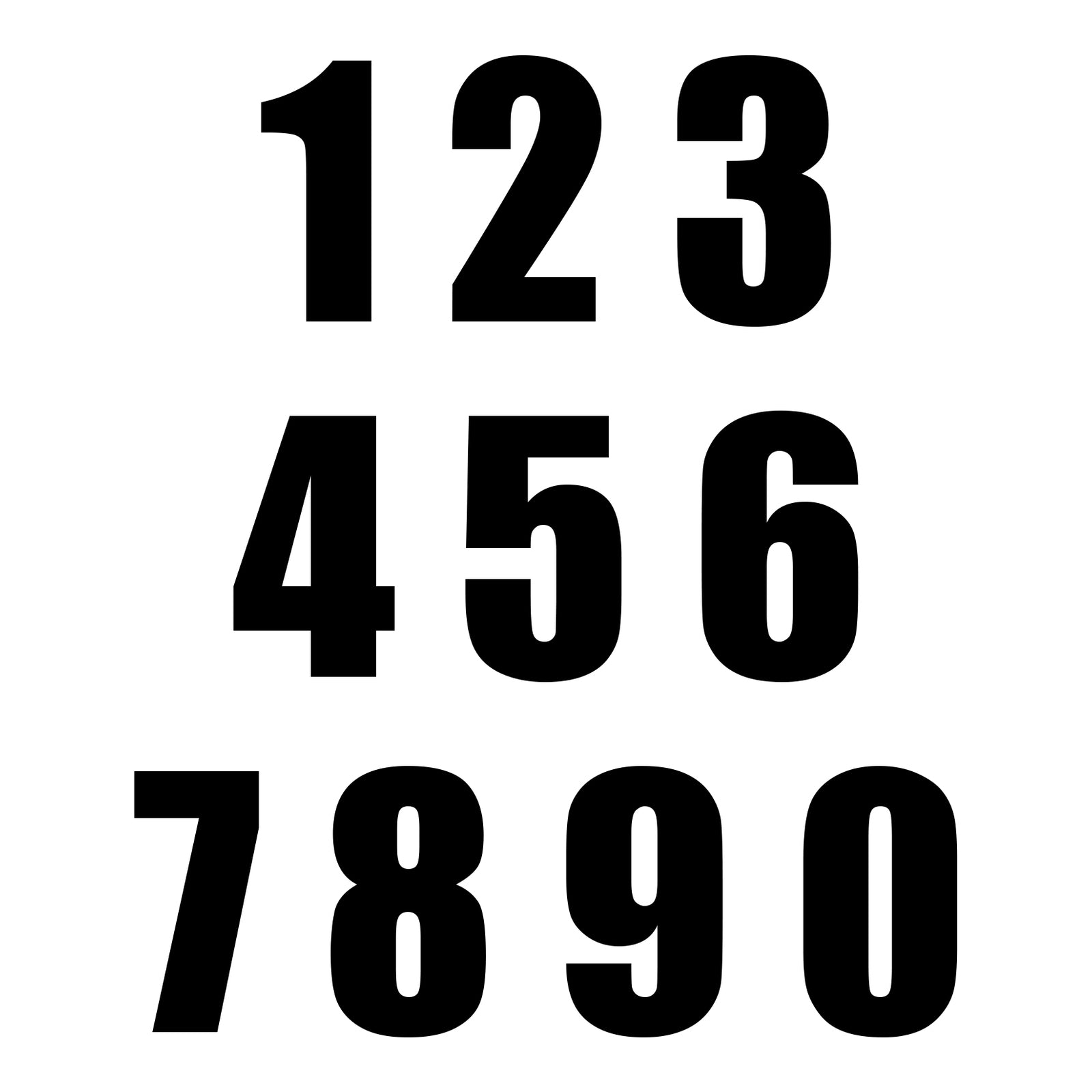 Whites Race Number - Black #8 (10 Pack)
