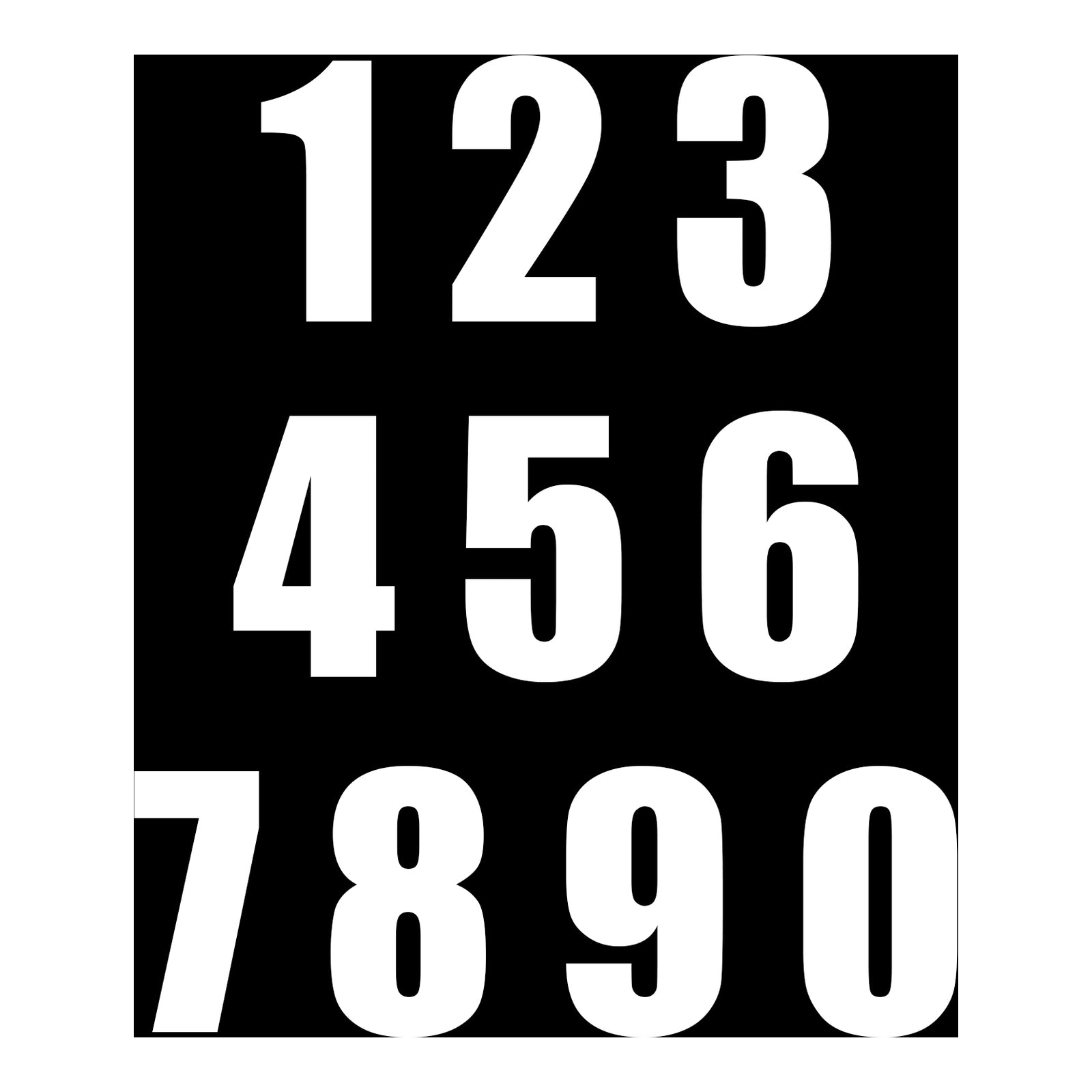 Whites Race Number - White #3 (10 Pack)