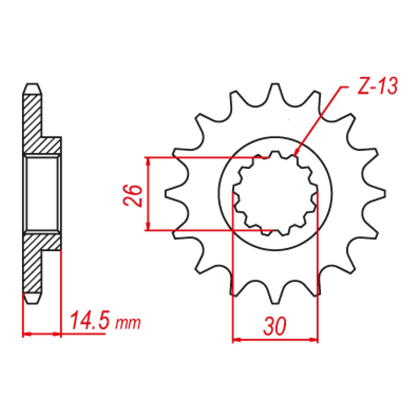 MTX 335 Steel Front Sprocket #630 (10-422)