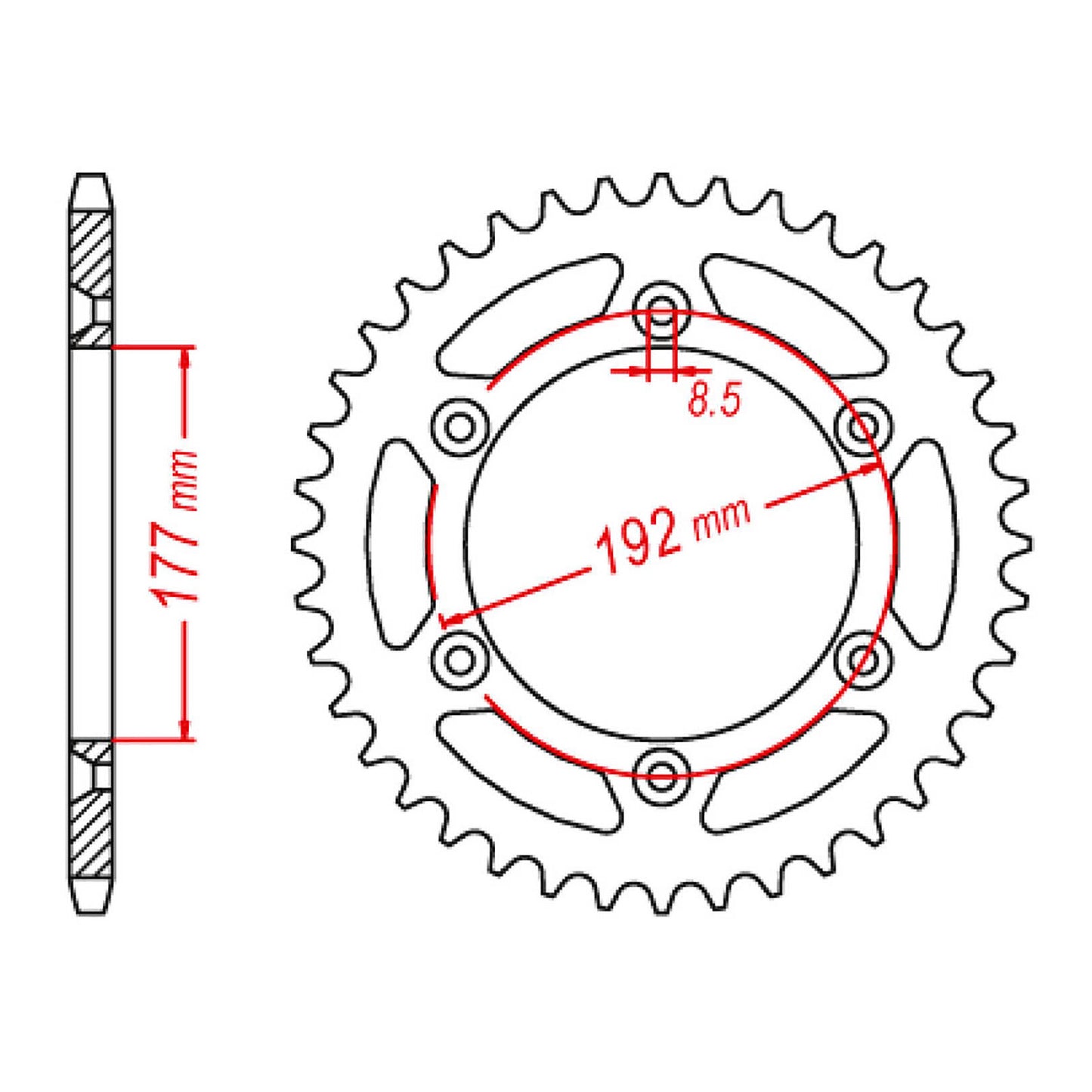 MTX 223 Steel Rear Sprocket #520 (11-HSQ1)