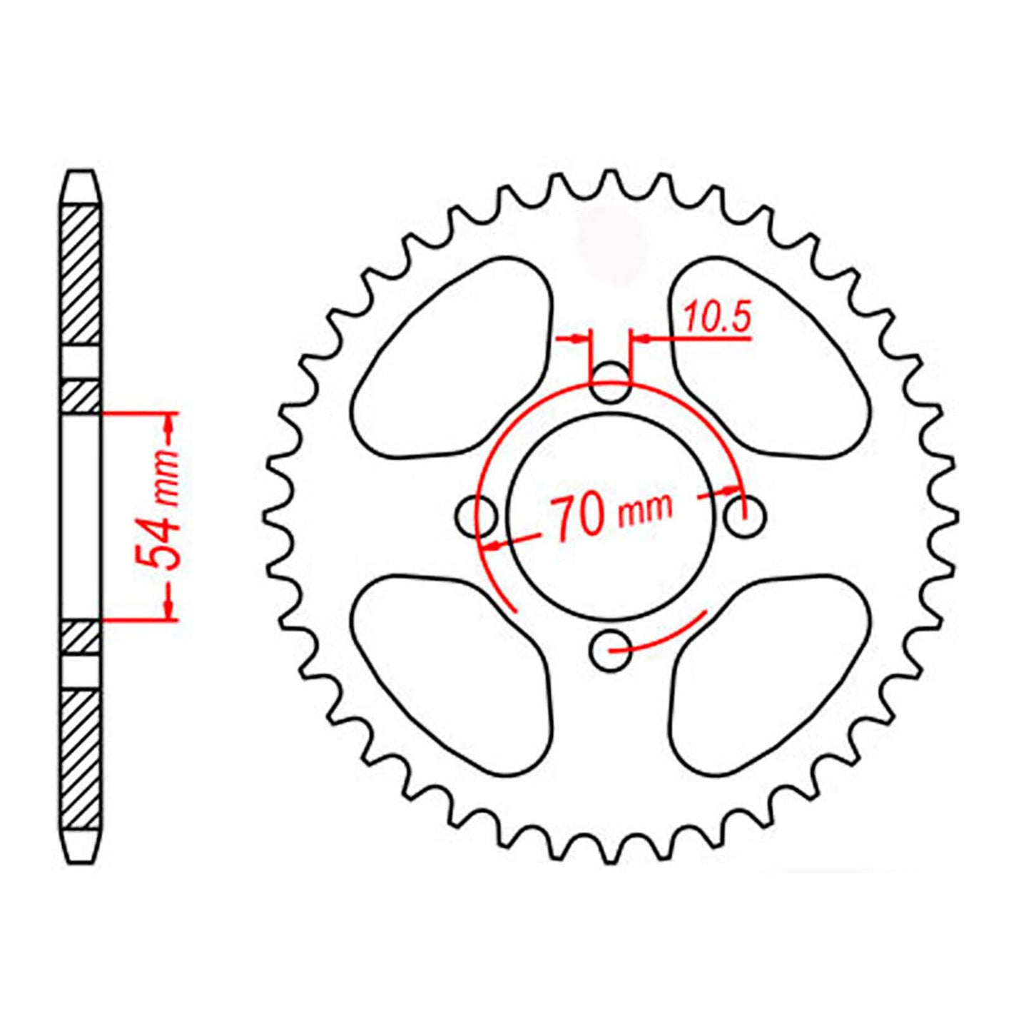 MTX 1206 Steel Rear Sprocket #428 (11-206)