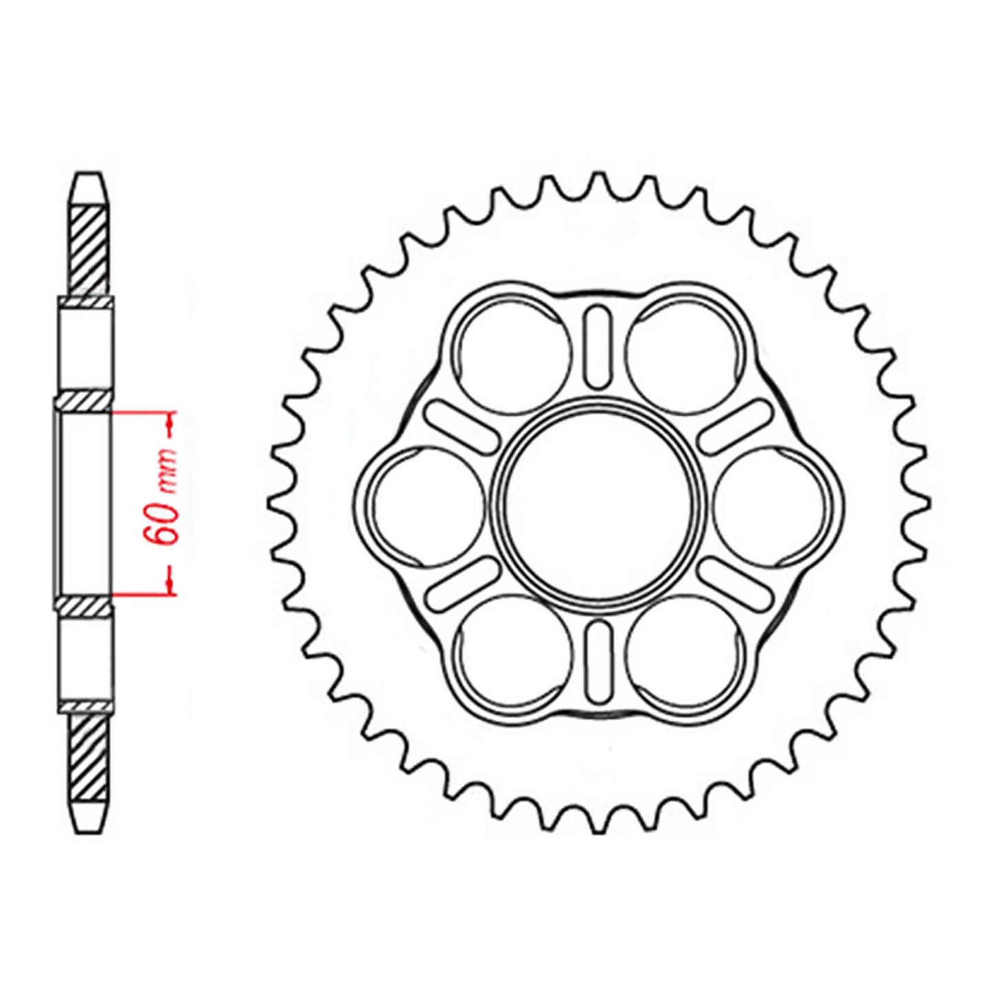MTX 50801 Steel Rear Sprocket #525 (11-50801)