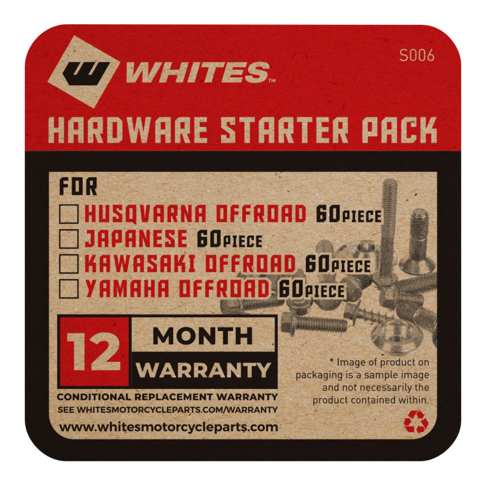 Whites Hardware Starter Pack - Husqvarna Offroad 60PCS