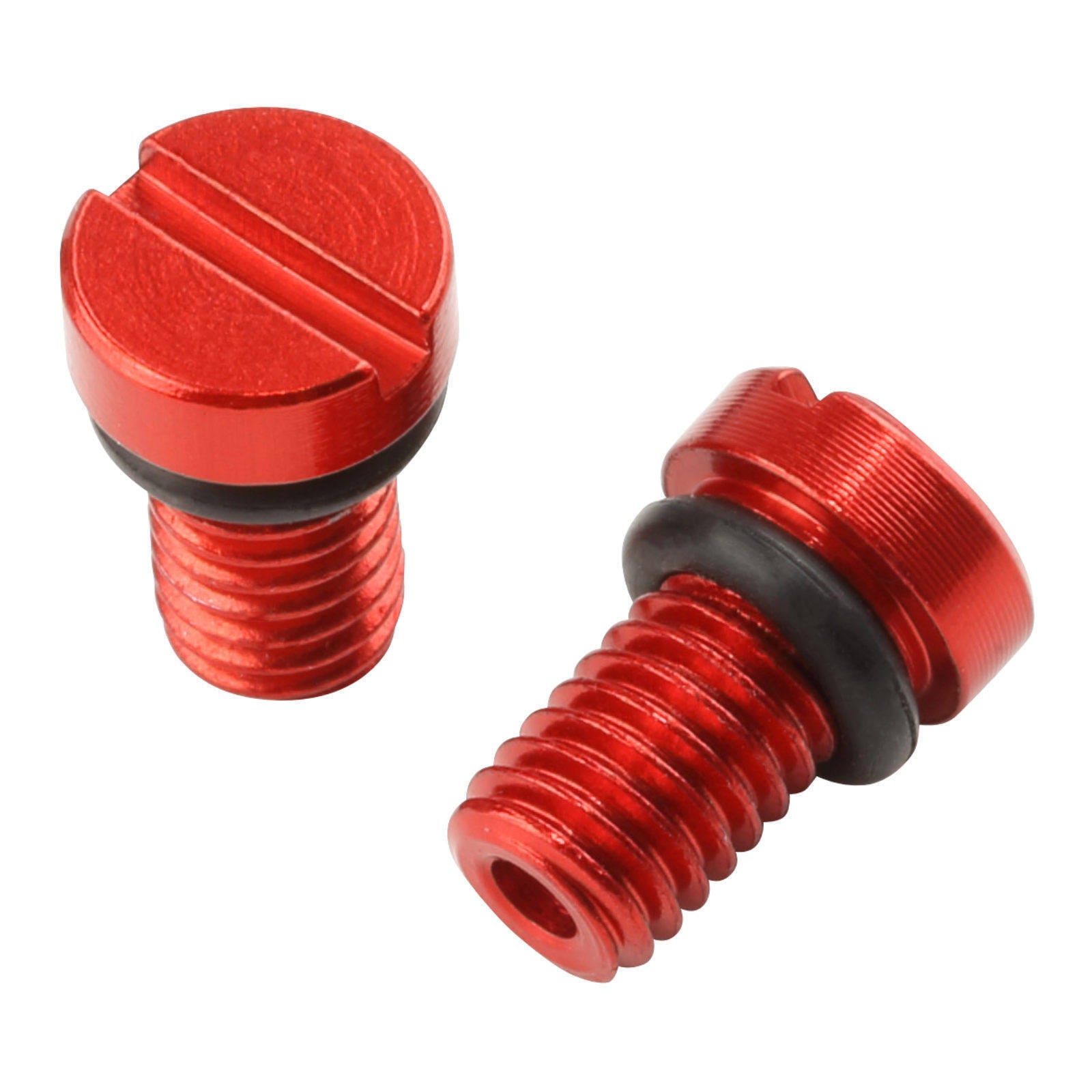 Zeta Front Fork Air Valve Cap Screws for KYB / Showa (2 Pack) - Red
